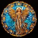 Heavenly Angel Stained Glass, Bundle of 5 PNG Files for Wall Art