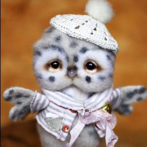 BABY OWL Needle Felted, Realistic Animals, Handmade Gifts and Toys, Designer Crafts, Unique Gifts, Felting, Wooly Owl