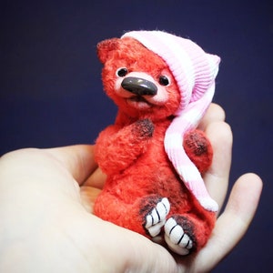 MINI TEDDY BEAR Toy Made to Order, 3D Realistic Bear Plushie, Stuffed Bear, Unique Plush Toy, Good Luck Toy
