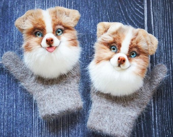 DOG MITTENS from PHOTO, Mittens with Dogs, Dog Portrait Mittens, Mittens Christmas, Mittens with Dogs, Mittens with Animals
