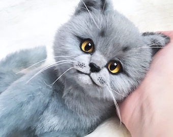BRITISH SHORTHAIR KITTEN Plush Toy Made to Order, 3D Realistic Cat Plushie,  Stuffed Cat, Cat Plush Toy, Cat Stuffed Animal, Weighted Plush