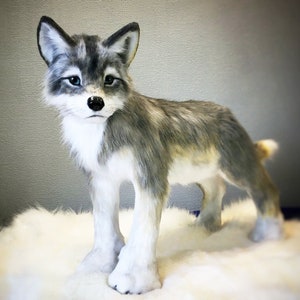 BIG WOLF CUB Plushie, Wolf Cub Stuffed Animal, 3D Realistic Wolf, Realistic Stuff Animal, Wolf Lovers Gift, Custom Plush Toy, Soft Plush Toy