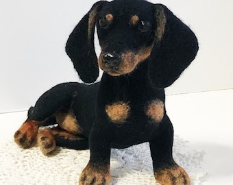 カスタムニードルフェルトの犬、フェルトのブルドッグ、フレンチ