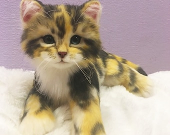 CUSTOM KITTEN Pluszowa zabawka dla kota, realistyczny 3D pluszowy kot, wypchany kot, pluszowa zabawka, prezent dla niej, prezent dla miłośników kotów, pluszowe zwierzęta i pluszaki