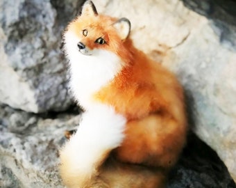 Needle Felted FOX ALICE, Needle Felted Fox Sculpture, Felted Animals, Handmade Realistic Replica Fox, Fox Sculpture, Fox Art Doll