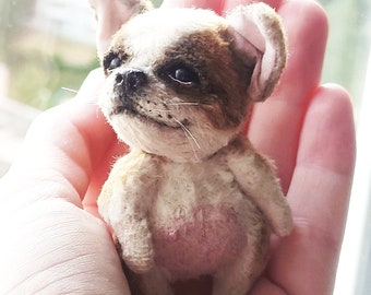 Miniature Chihuahua Teddy Doll,  Vintage Teddy Bear Dog, 3D Chihuahua Dog Stuffed Doll, Gift for Dog Lovers, Chiwawa Art Doll Stuffy