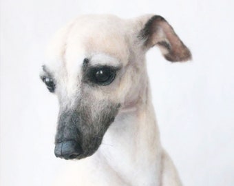 Needle Felted Dog GREYHOUND, Needle Felted Animal, Custom Felted Dog, Dog Soft Sculpture, Dog Loss Gift, Custom Pet Portrait, Dog Memorial