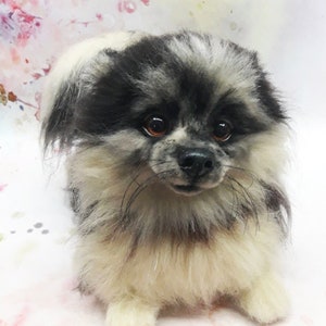 SPITZ Hund Nadel gefilzt, Sammler realistische Tiere, handgemachte Geschenke, einzigartige Geschenke, Filzen, Wollhund, Nadelfilz Hund, Filzhund Statue