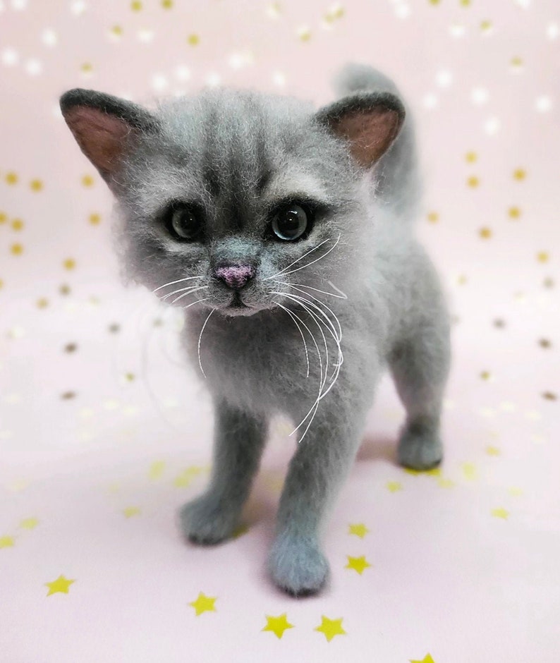 Needle Felted KITTEN MARY, 3d Felt Cat Sculpture, Needle Felted Animals ...