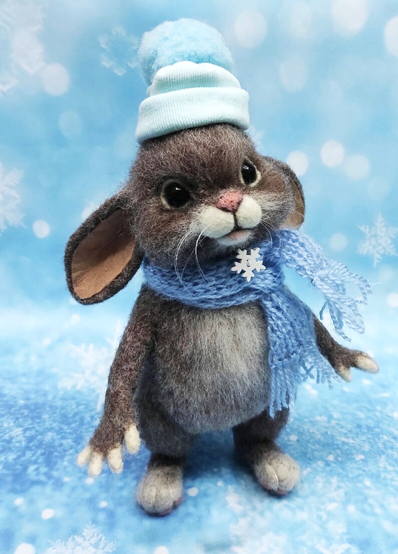 Needle Felted Rabbit, Felt Hare, Bunny Statue, Realistic 3D Animals ...