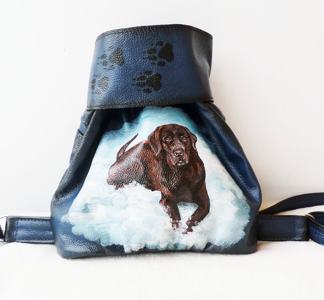 CUSTOM Dog Portrait Leather Bag Your Pet Hand Painted on Bag - Etsy