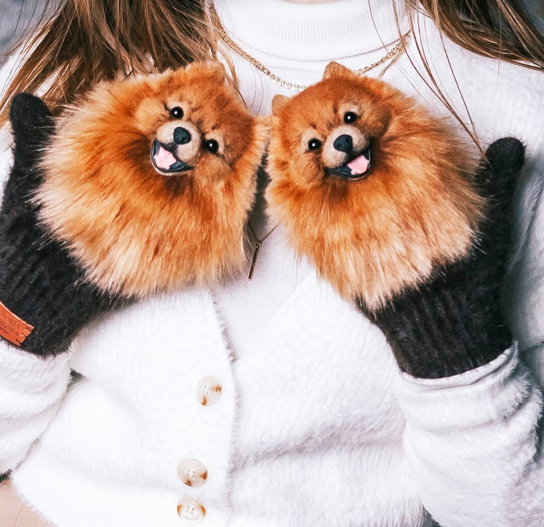 手袋 JILL BY JILLSTUART MOGU gloves fluffy dog Furry Paw Gloves Cute Dog Paw Cosplays Faux Fur Plush Wolf