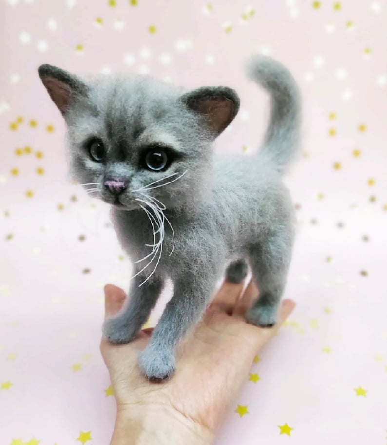 Needle Felted KITTEN MARY, 3d Felt Cat Sculpture, Needle Felted Animals ...