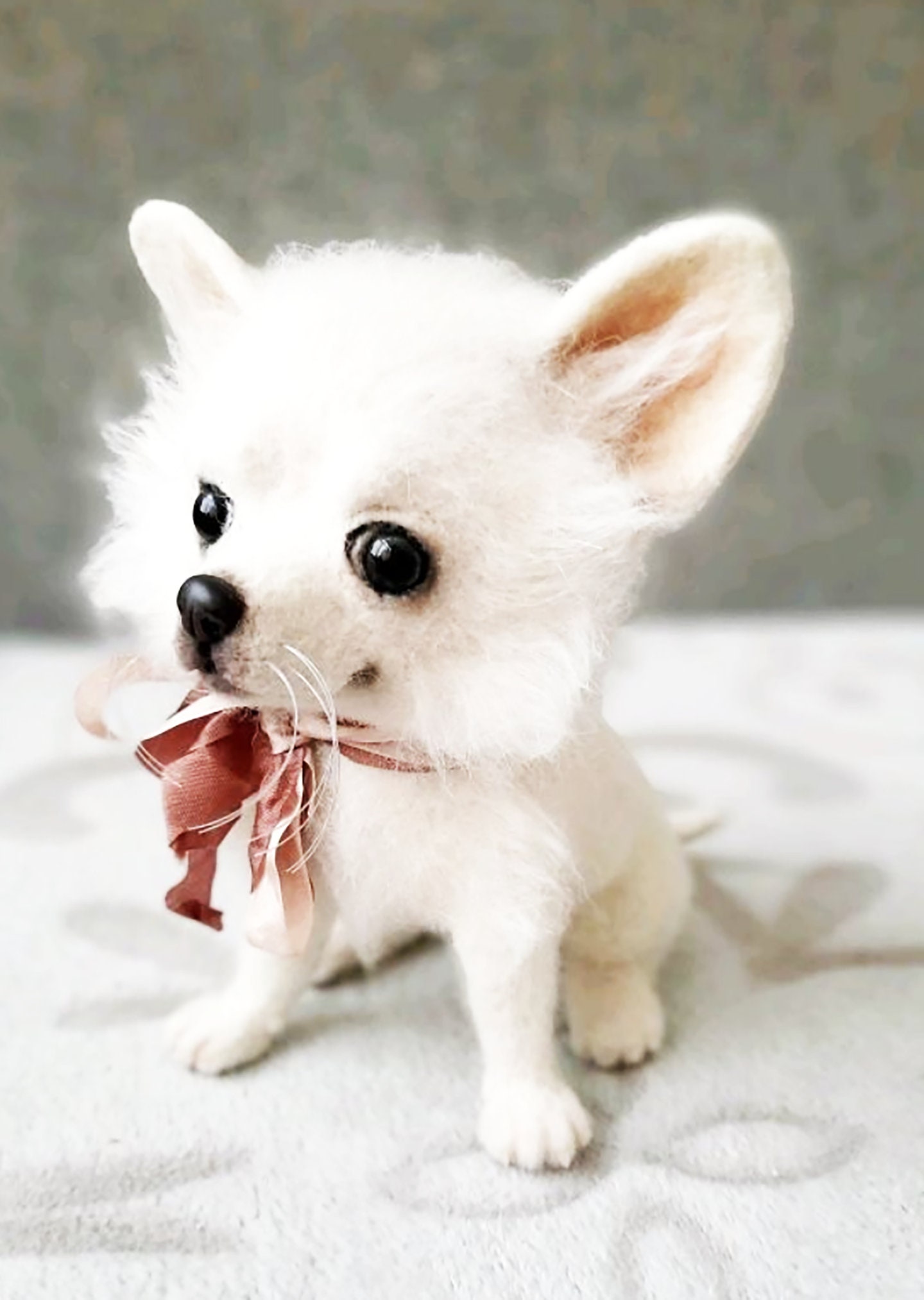 ちびもか　羊毛フェルト　チワワ　ハンドメイド　犬　置物 Yahoo!オークション - 羊毛フェルト 犬 チワワ ハンドメイド