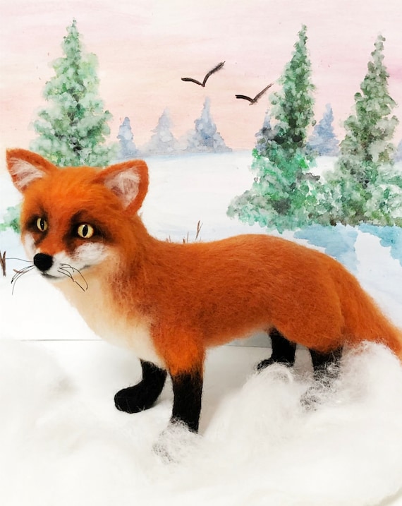 FOX ALICE, Needle Felted Fox, Replica Fox, Realistic Animals, Fox