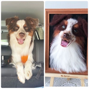 CUSTOM DOG Portrait, Felt Shepherd Dog, Realistic Shepherd, Shepherd Decor, Replica Shepherd Frame, Shepherd Lovers Gift, Pet loss gift dog image 4