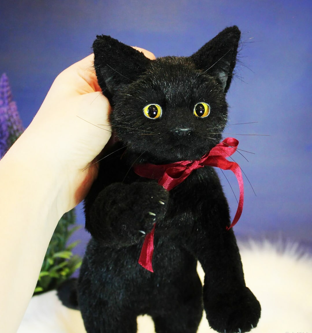 Black Cat Toy Realistic Stuffed Cats Save Big On Bulk Real Stuffed