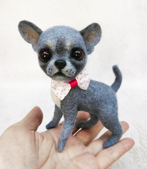 GRAY CHIHUAHUA Puppy Needle Felted, Collectible Realistic Animals, Handmade  Gifts and Toys, Unique Gifts, Felting, Wooly Dog, Pets 