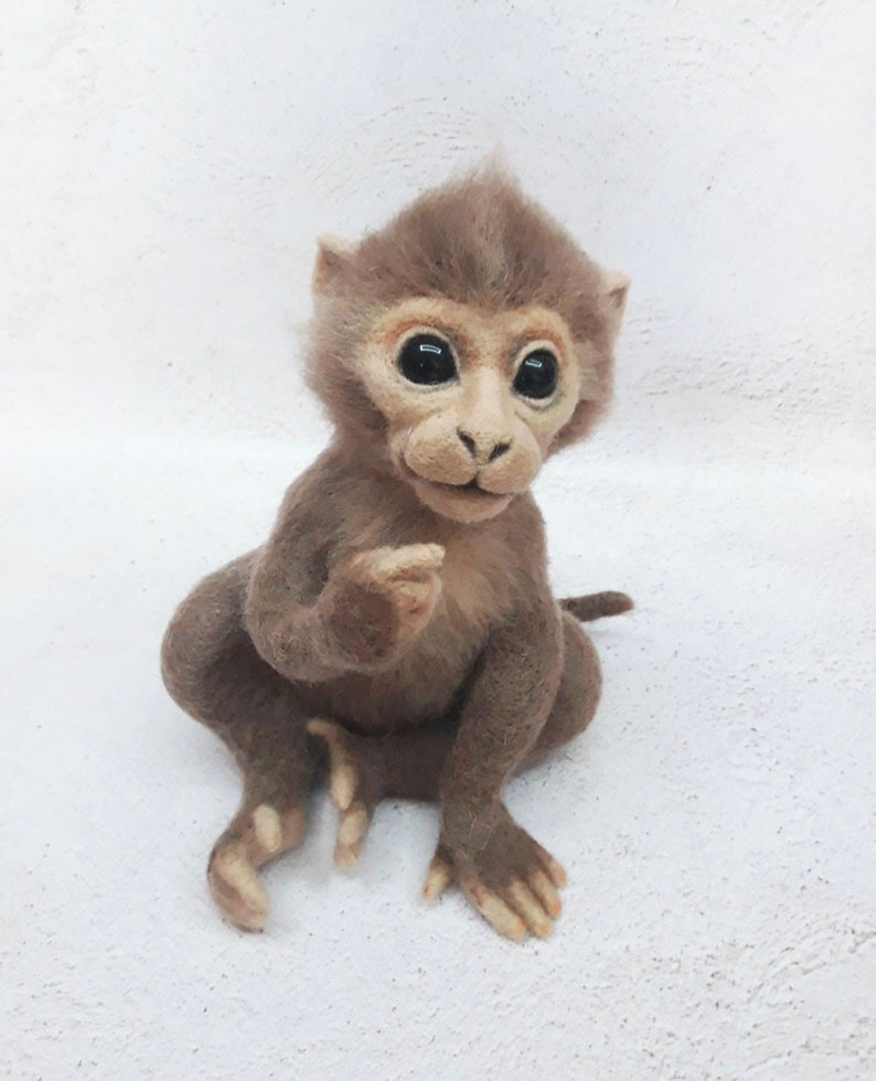 Monkey Needle Felted Baby Monkey Needle Felt Monkey - Etsy