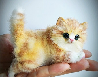 CUSTOM MINIATURE Kitten Plush Doll from Pictures, Cat Plushie, Cat Lovers Gift, Stuffed Animals, Plushies, Plush Cat, Felt Cat