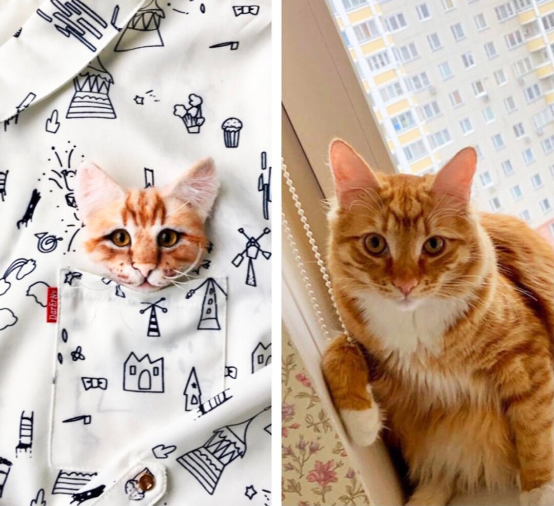 CUSTOM CAT BROOCH Personalized Cat Face Custom Pet Portrait - Etsy
