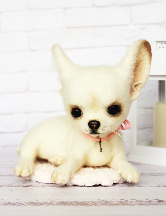 CHIWAWA CHESTNUT Needle Dog Felt Wool Figurine - Singapore