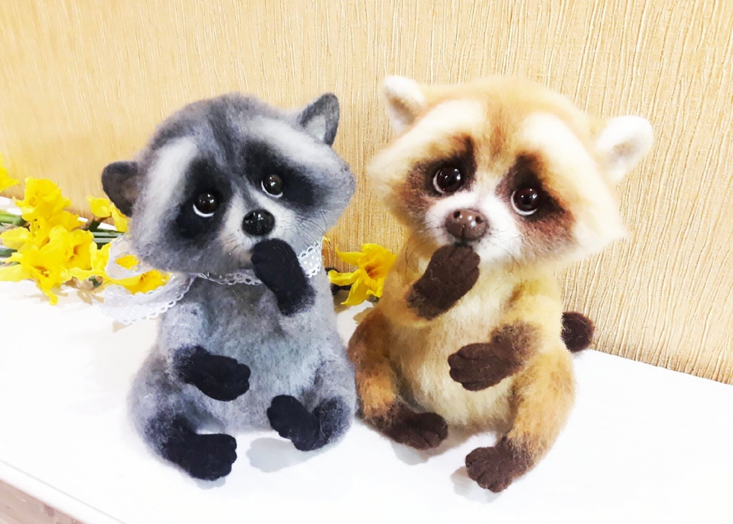 フェルトアライグマ、ニードルフェルトのアライグマ、フェルト