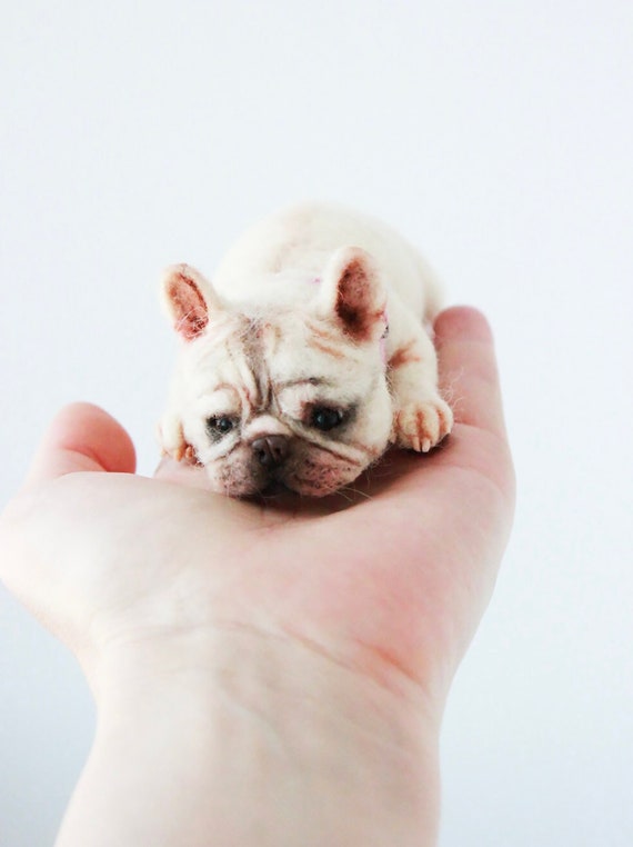 MINI Welpe von FOTO, gefilzte französische Bulldogge, benutzerdefinierte  gefilzte Welpe, benutzerdefinierte Haustierportrait, Hundeliebhaber  Geschenk, Hundememorial, Haustierskulptur - .de