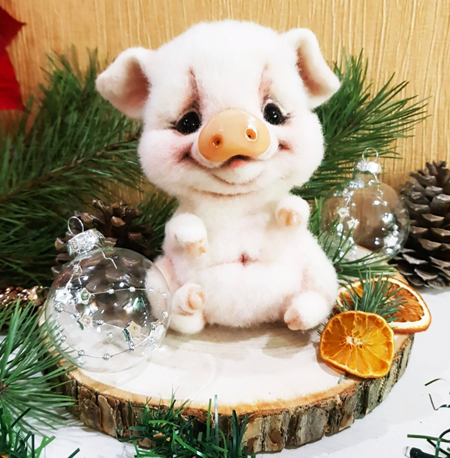 PIGLET LORIK Needle Felted, Realistic Animals, Designer Crafts, Unique Gifts, Felting, Pig Toy, Good Luck, Piglet