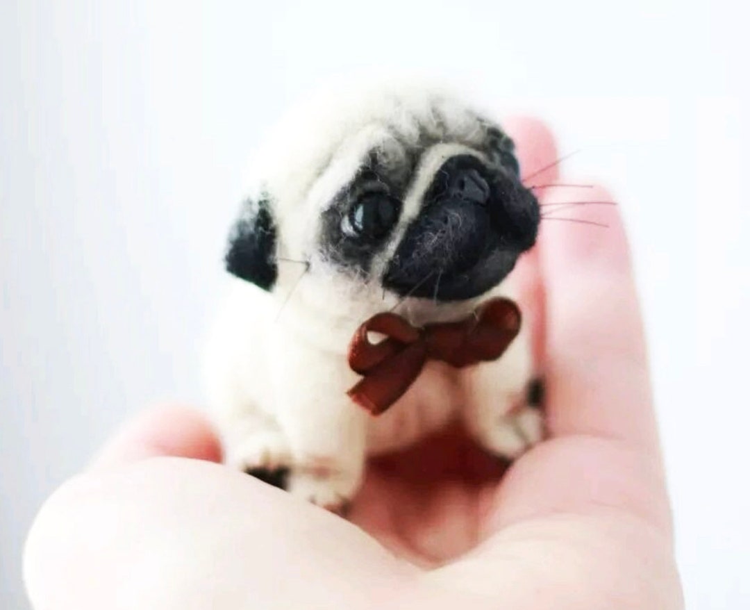 MINI PUPPY From PHOTO, Felted French Pug, Custom Felted Puppy, Custom ...