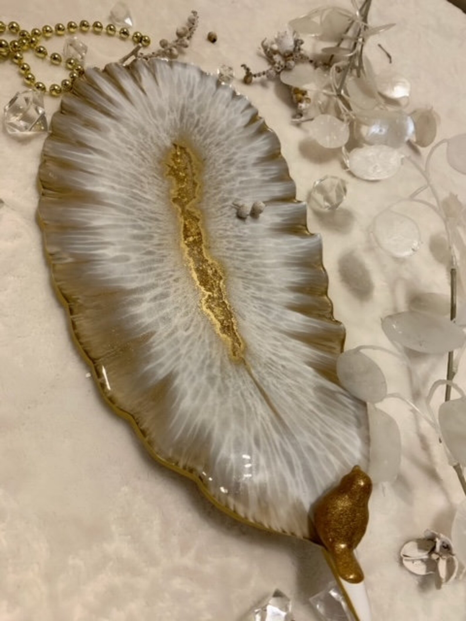 Decorative Resin Feather Tray Etsy UK