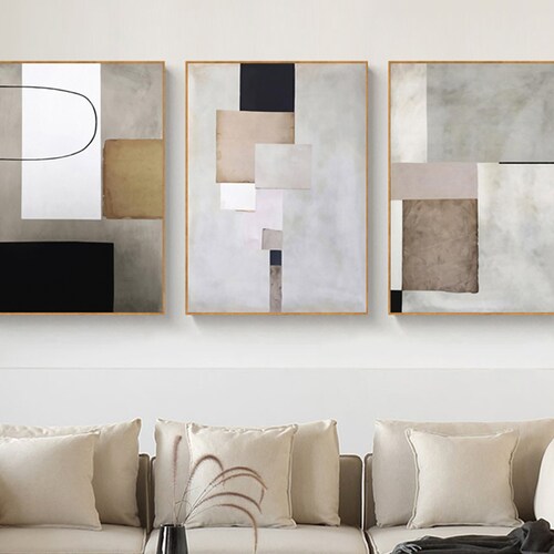 Digital Wall Art Abstract 3 Pieces Abstract Painting Wall Etsy