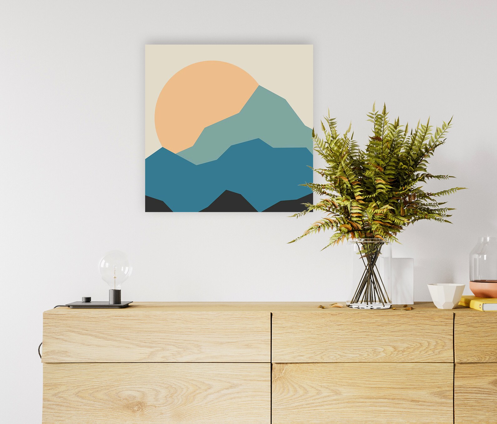 Digital Wall Art Abstract Sunrise Mountain Wall Print Etsy