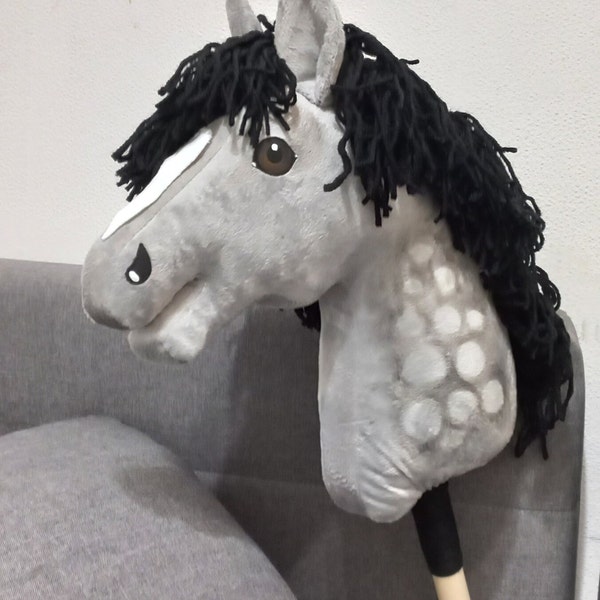 Hobby Horse A3/ Hobbyhorse/ Horse on a stick//Pferd/Cheval/Caballo/poni/gray horse