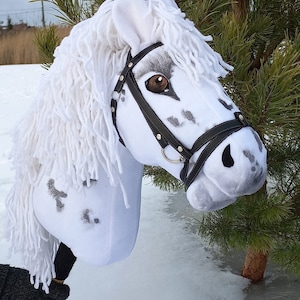 Hobby Horse: A3 with bridle and reins, Horse on a stick with long mane