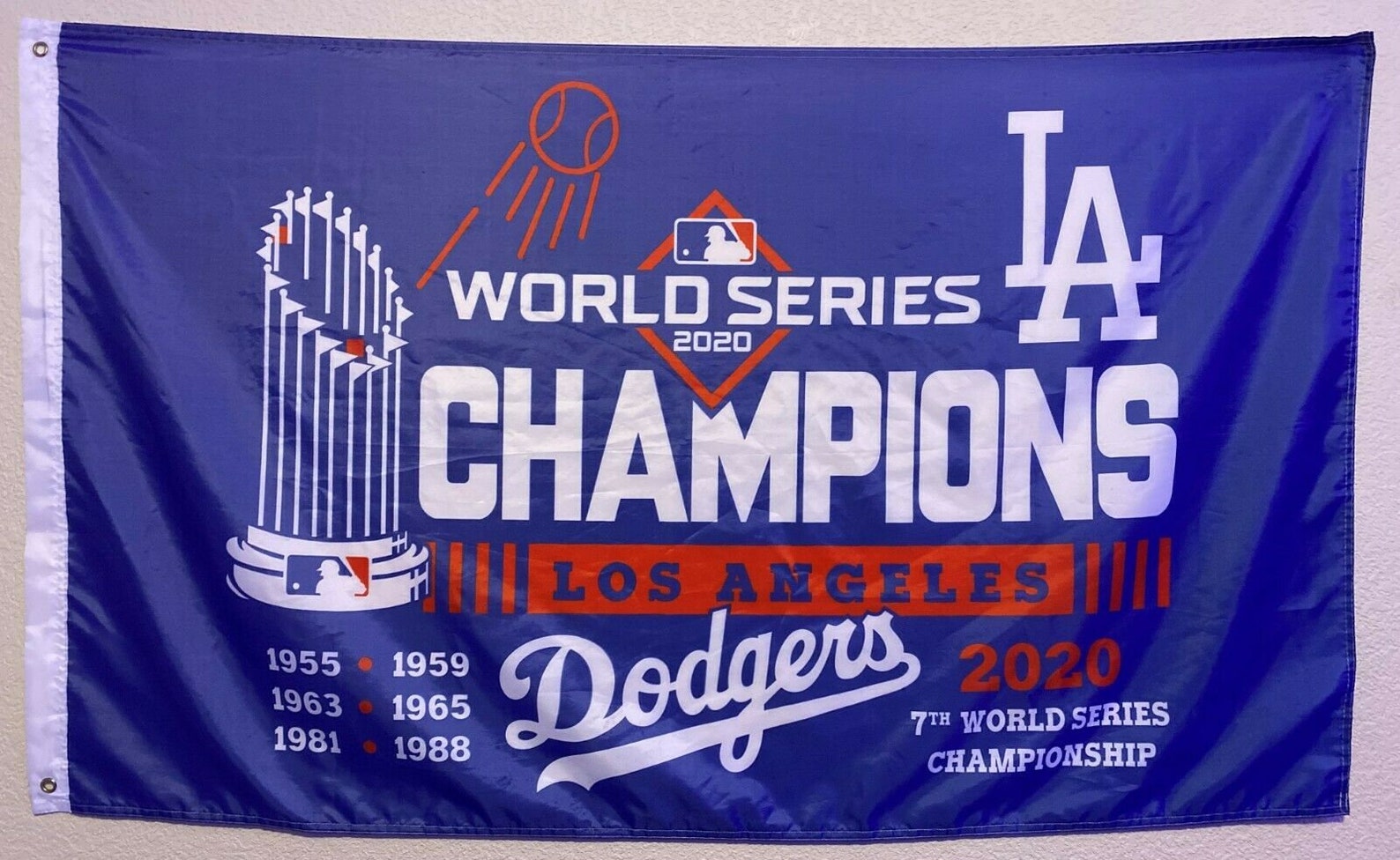 Los Angeles Dodgers World Series Champions Flag 3x5ft Banner Etsy