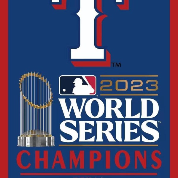 Texas Rangers 2023 MLB World Series Championship Vertical Banner 3x5Ft Man Cave, Garage, Dorm, Outdoor Decoration