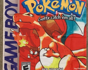 Pokemon Red Version Gameboy 3x3ft Wall Flag/Banner/Tapestry