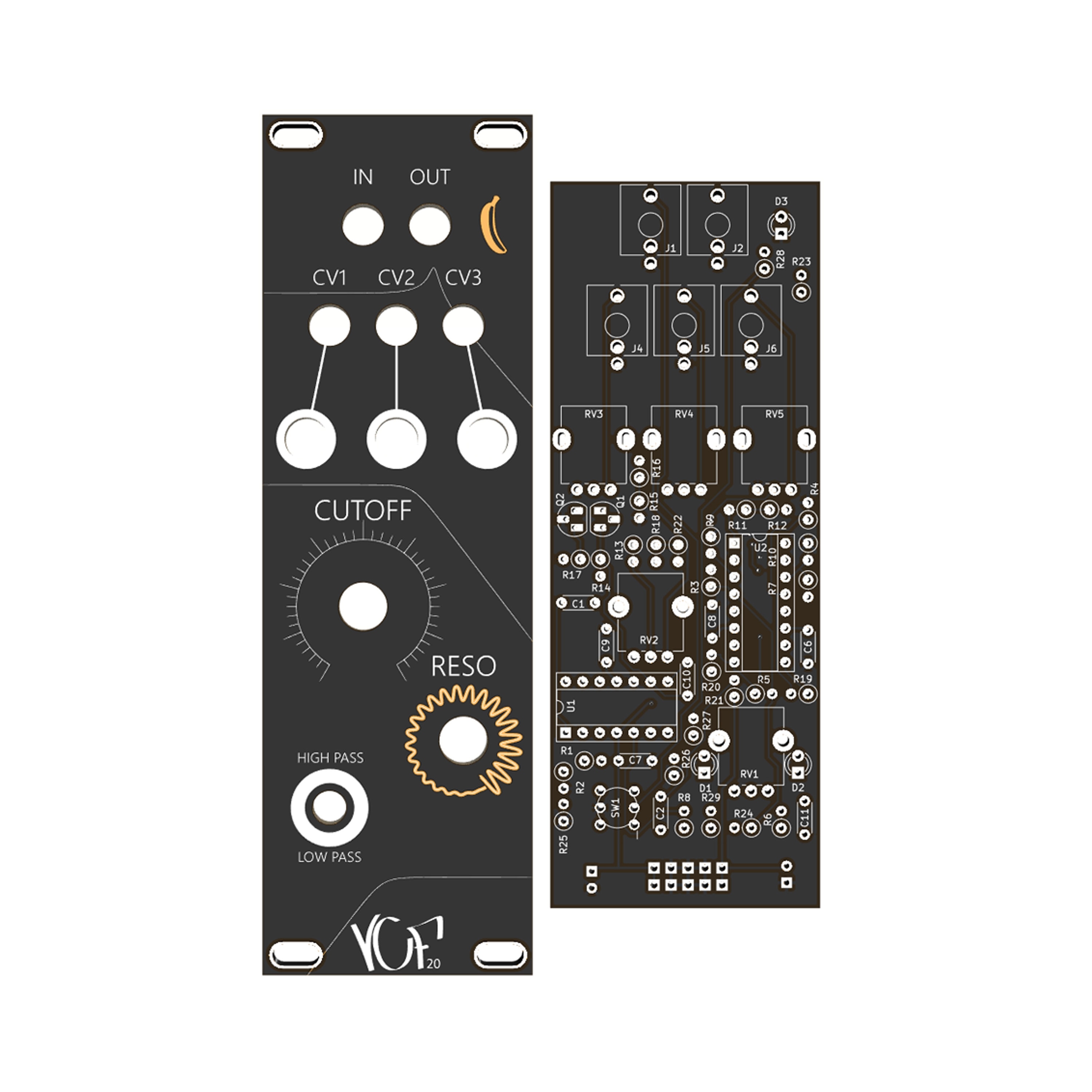 MS20 Filter DIY (panel & PCB) Eurorack Modular Synthesizer