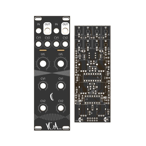 Dual VCA Panel / PCB Euroack Modular Synthesizer NoisyFruitsLab