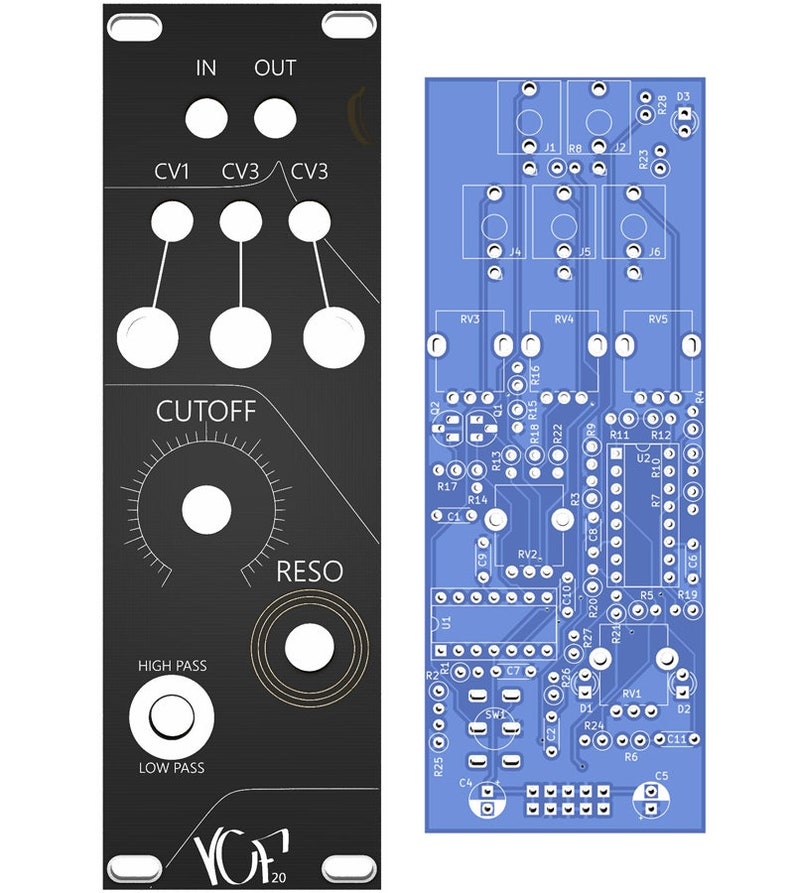 MS20 Filter DIY Panel & PCB Eurorack Modular Synthesizer Etsy