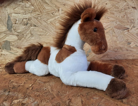 gund brown & white paint jr horse pony plush 030072 7" tall 