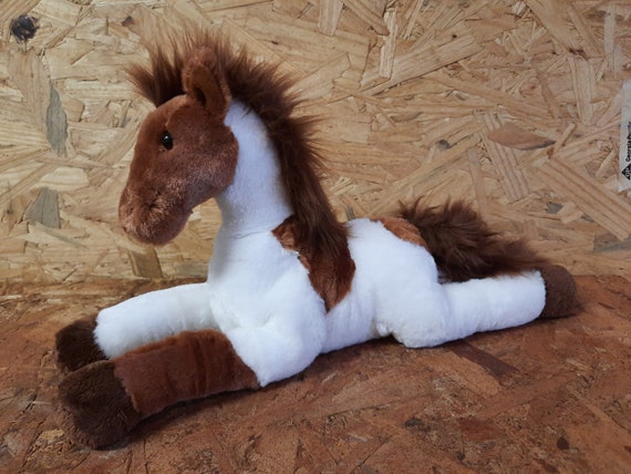 gund brown & white paint jr horse pony plush 030072 7" tall 