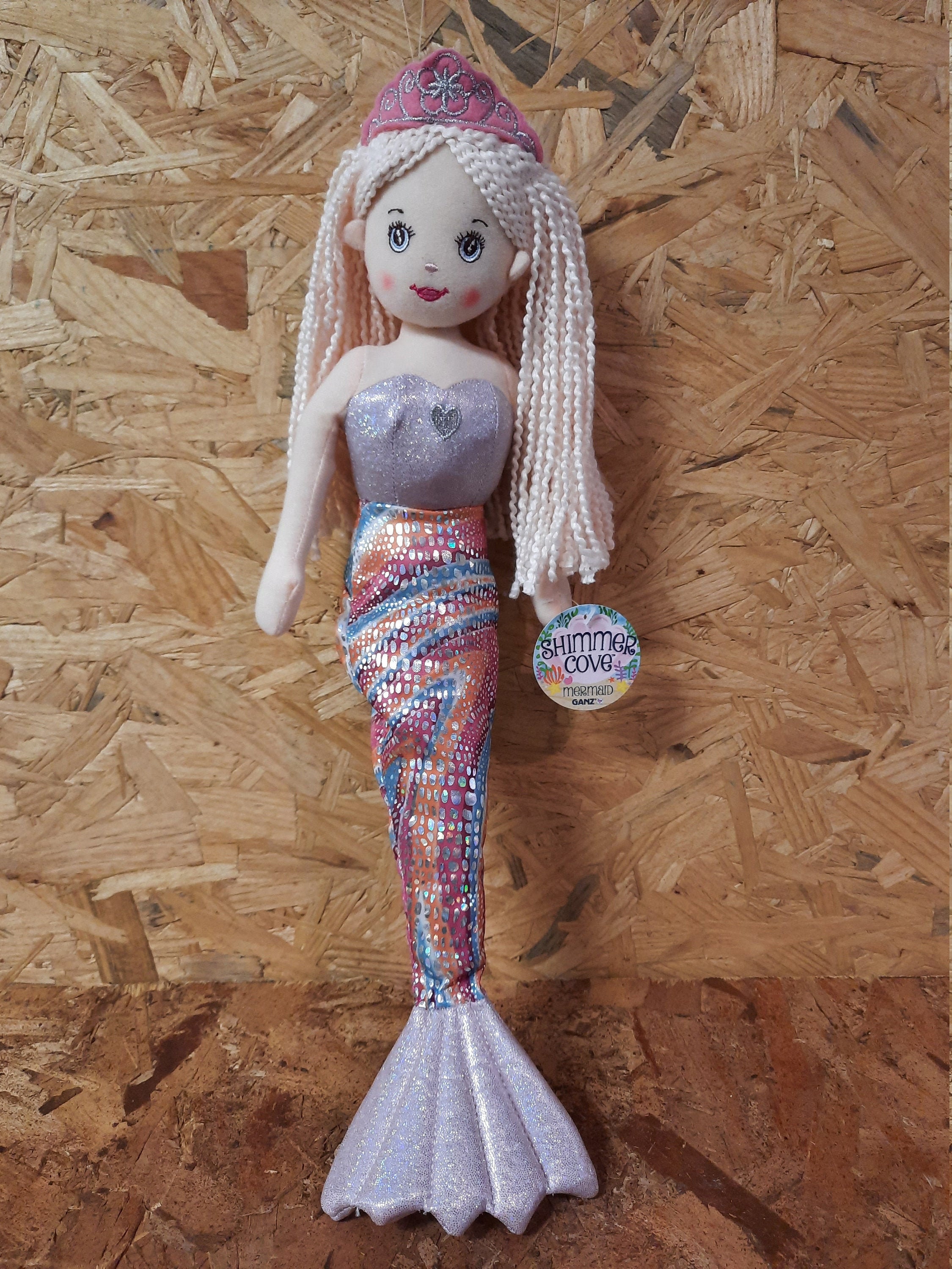 New Ganz 18" Shimmer Cove Mermaid FIONA Stuffed Toy Plush Doll gift Brown Pink