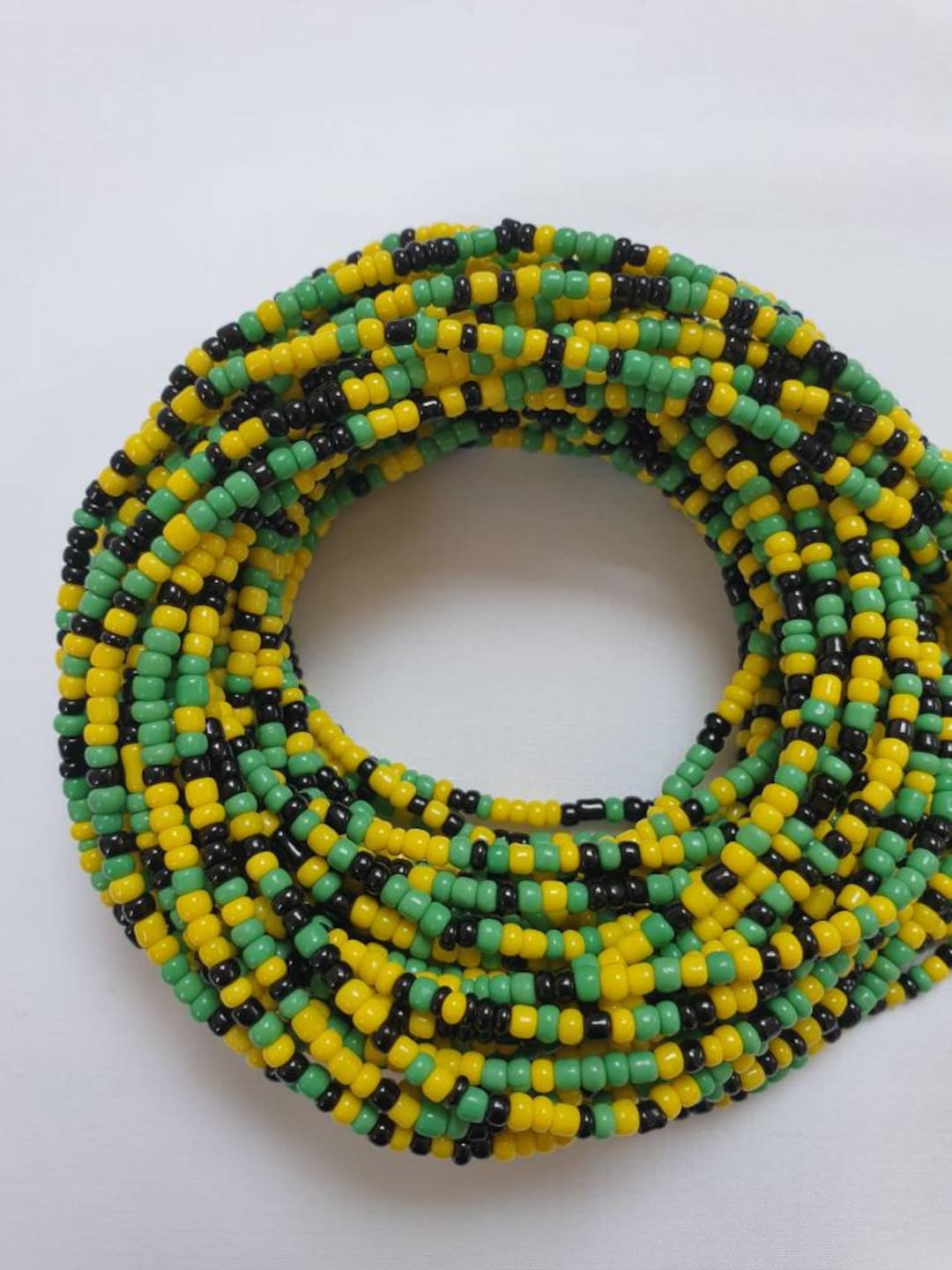 Waist Beads in the Jamaican Flag Colours Etsy