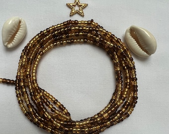 Golden Brown African Waist Beads