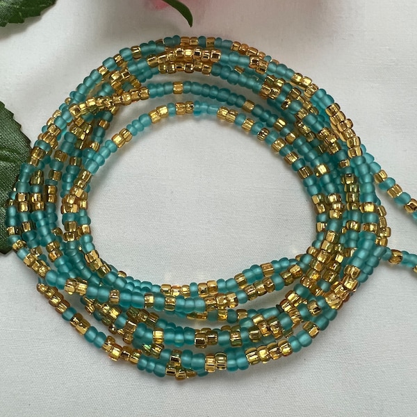 Blue & Gold waist beads