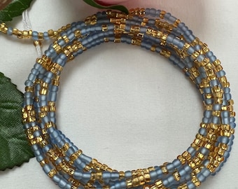 Kornblumenblau und Gold Taillenperlen
