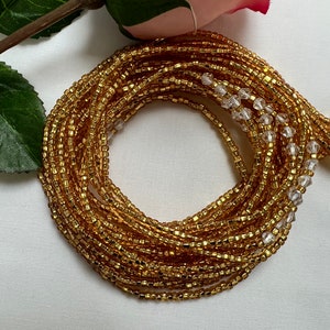 Gold and sparkly diamond look waist beads image 1