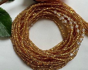 Gold and sparkly diamond look waist beads